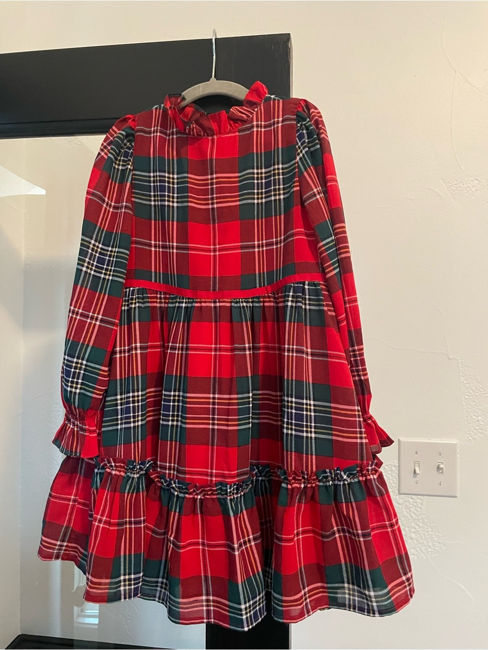 Janie and Jack Red and Green Plaid Ruffle Dress